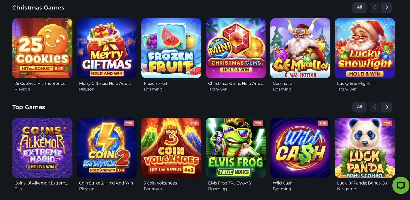 JeetCity games page with online casino options for Canadian players